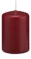 Stumpenkerzen  FK 67 BORDEAUX Alu-Sicher-Folie H130mm Ø70mm ca.52h Brenndauer