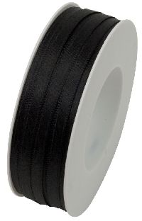 Doppelsatin SCHWARZ 90 6mm 50m