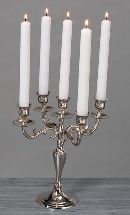 Kerzenleuchter messing vernick SILBER 26cm  5-armig