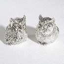 Eule Duos SILBER 77392 7cm Polyresin 2-fach sortiert