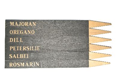 Kräuterstecker 60674 BRAUN-SCHWARZ 6 Stück 1,5xH20x0,5cm Kräuterschilder