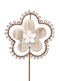 Stecker Rusty 330390 Holz + Rost Blume Ø10cm H30cm