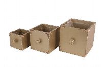 Schublade Antik S/3 GOLD 02HAG07 mit Folie quadratisch 9x9x9cm-15x15x15cm