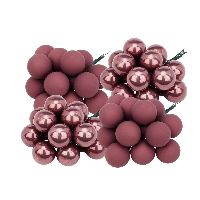 Spiegelbeeren / Glaskugeln 16435 Dusty Rose 20mm  Draht Spiegelbeeren