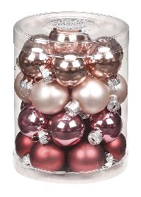 Glaskugel / Christbaumkugel 15206 Avenue of Romance Mix 30mm 20 Stück