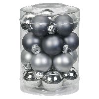 Glaskugel / Christbaumkugel 15304 Hazy Grey Mix 30mm 20 Stück