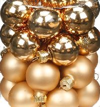 Glaskugel / Christbaumkugel 12205 brokatgold glänzend+matt 30mm   nachhaltige Verpackung