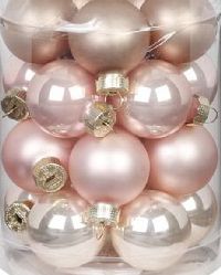 Glaskugel / Christbaumkugel 15334 Pearly Rose Mix 30mm   nachhaltige Verpackung