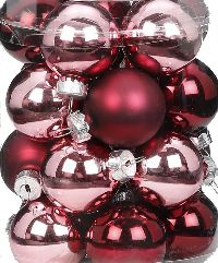 Glaskugel / Christbaumkugel 15248 Berry Kiss Mix 30mm   nachhaltige Verpackung