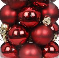 Glaskugel / Christbaumkugel 12319 chianti-weinrot 16319 30mm   nachhaltige Verpackung
