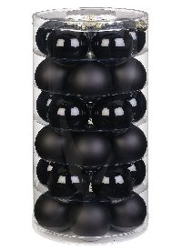 Glaskugel / Christbaumkugel 12115 schwarz matt / opal 60mm 30Stück