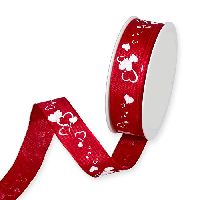 Band Herzen ROT-WEISS 923 25mm 25 Meter