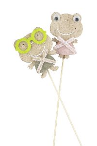 Frosch Stecker Die Froggers ROSA-GRUEN 22761314 6cm  Holz-Filz