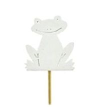 Froschstecker Happy Frog weiss 15 035 7cm Holz