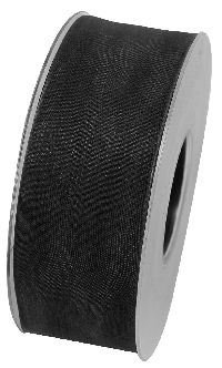 Organzaband Beauty Organdy SCHWARZ 9654 90 B:40mm L:50m mit Webkante