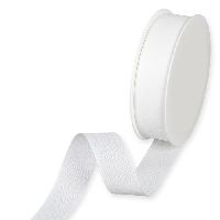 Basicband Baumwolloptik weiss 9660 11 B:25mm L:25m mattes Taftband