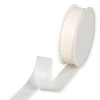 Basicband Baumwolloptik creme 9660 70 B:25mm L:25m mattes Taftband