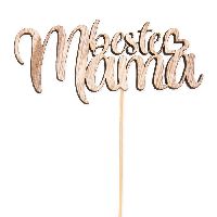 Holzstecker beste Mama NATUR 23204 12x0,5x5cm + 20cm Stab