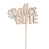 Holzstecker Herzenssache 23393 NATUR +20cm Stab alles GUTE 8,5x0,5x6cm