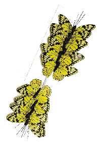 Schmetterling Stecker GELB 681 21 7cm Federschmetterling