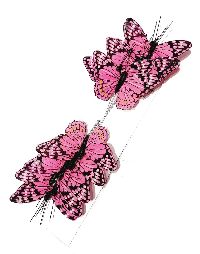 Schmetterling Stecker ROSA 681 38 7cm Federschmetterling
