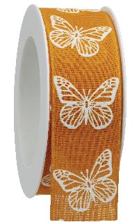 Band Schmetterlinge orange 478a 40 B:40mm L:15Meter