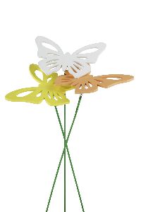 Holzschmetterling PURE gelb-weiss-orange 25471314 8x6cm Wipppick