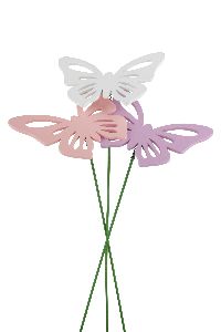 Holzschmetterling PURE rosa-weiss-flieder 25471314 8x6cm Wipppick