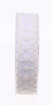 Spitzenband Blumen creme 148225 102 B:25mm L:10Meter