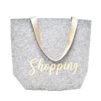 Filztasche Shopping grau-gold 37x18,5x48cm